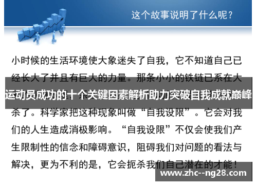 运动员成功的十个关键因素解析助力突破自我成就巅峰 运动员成功的十个关键因素解析助力突破自我成就巅峰